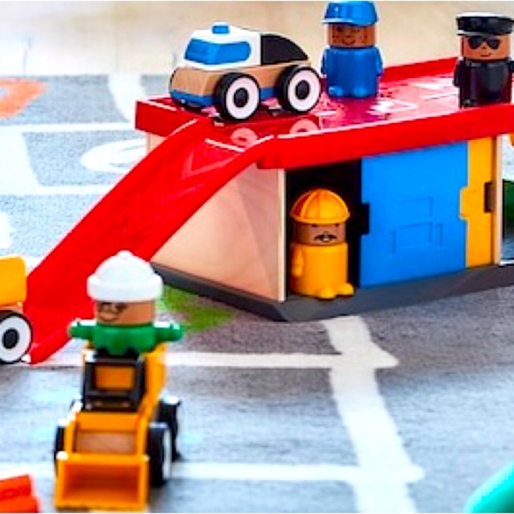 IKEA 3 SETS - garage, people, and cars sets
